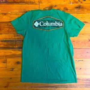 Columbia Tshirt green and black and orange
